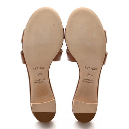 Hermes Calfskin Oasis Sandals 37.5 Gold 5 of 10