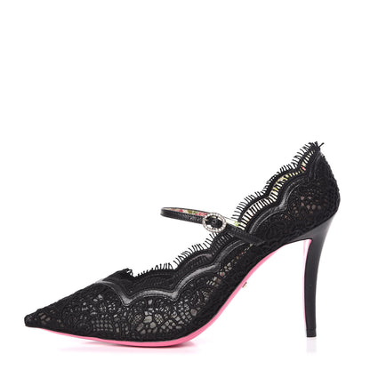 Gucci Lace Pizzo Venice Pumps 38 Black 1 of 9