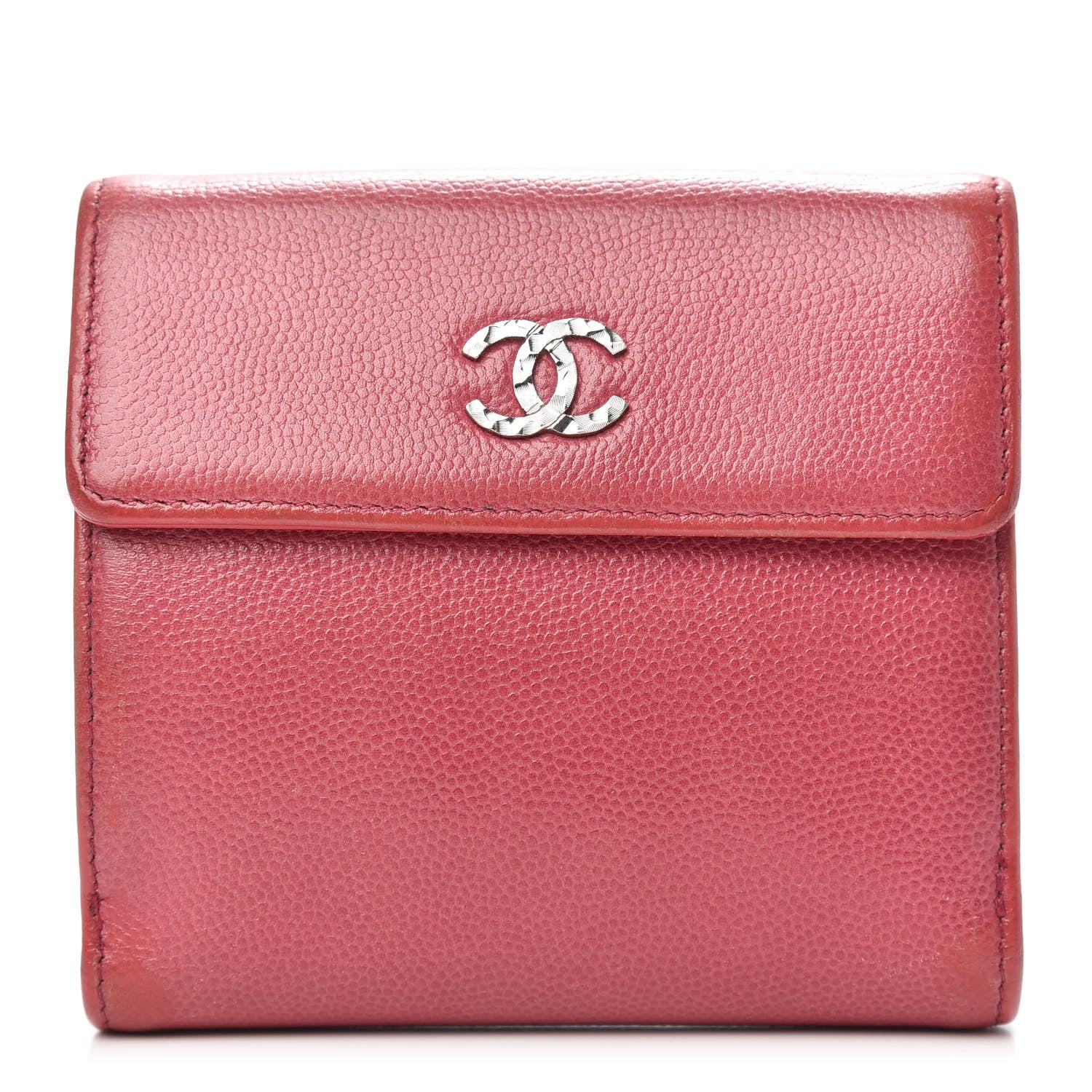 Chanel Caviar Sevruga Compact Wallet Fuchsia 1 of 14