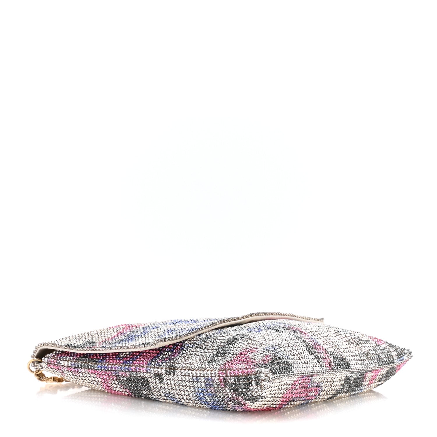 Chanel Satin Chainmail Crystal Graffiti CC Messenger Bag Silver Multicolor 4 of 10