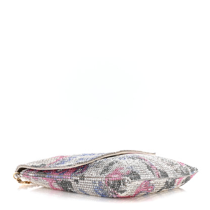 Chanel Satin Chainmail Crystal Graffiti CC Messenger Bag Silver Multicolor 4 of 10