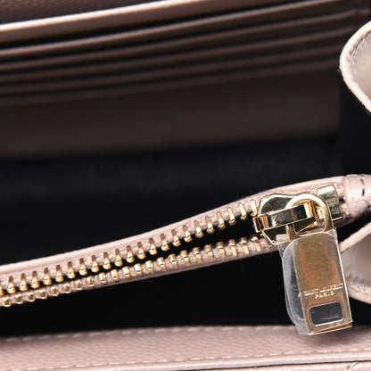 Saint Laurent Grain De Poudre Matelasse Chevron Monogram Chain Wallet Rose Antic 8 of 18
