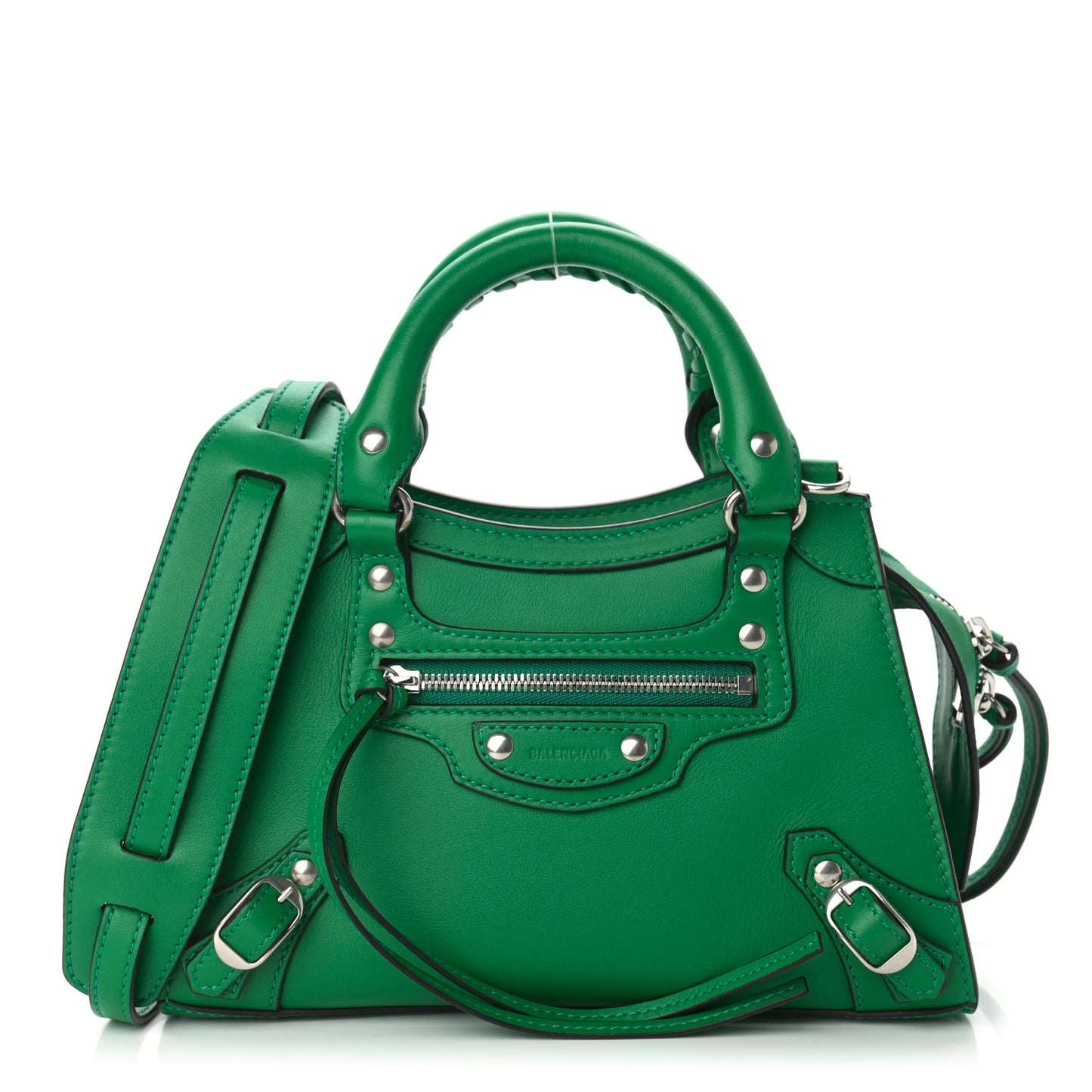 Smooth Calfskin Neo Classic Silver Hardware Mini City Grass Green