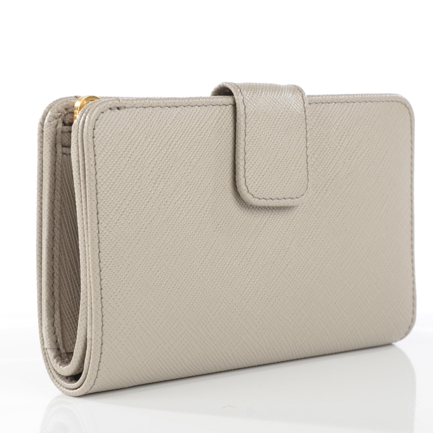 Saffiano Metal Compact Wallet Pomice