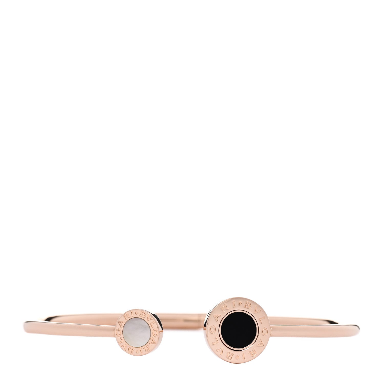 Bulgari 18K Rose Gold Mother of Pearl Malachite Black Onyx BVLGARI BVLGARI Flip Cuff Bracelet L 1 of 5