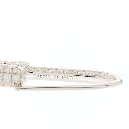 Anita Ko 18K White Gold Diamond Mini Safety Pin Earring 5 of 5