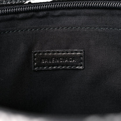 Balenciaga Coated Canvas Losange Monogram Zip Pouch Black Grey 6 of 9