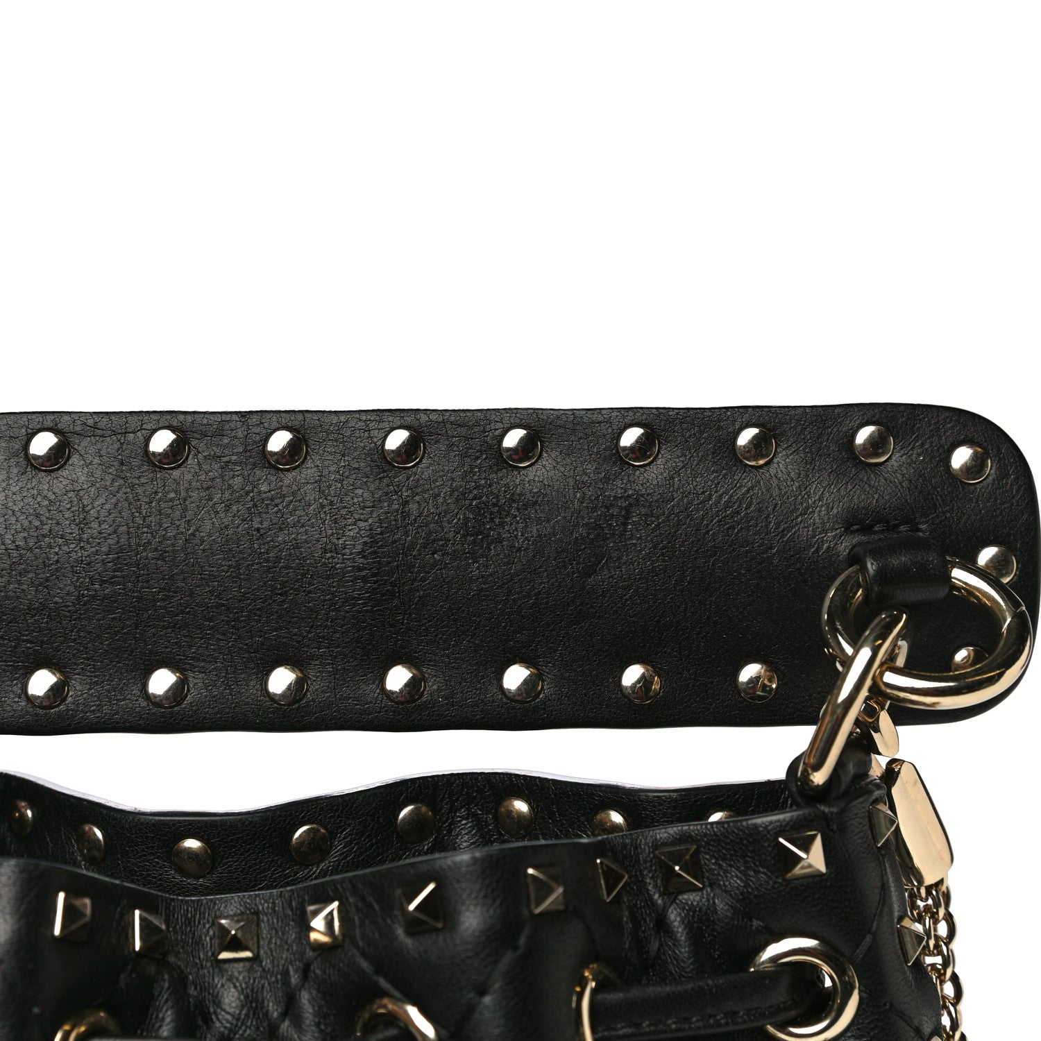 Valentino Garavani Nappa Mini Rockstud Spike Bucket Bag Black 15 of 15