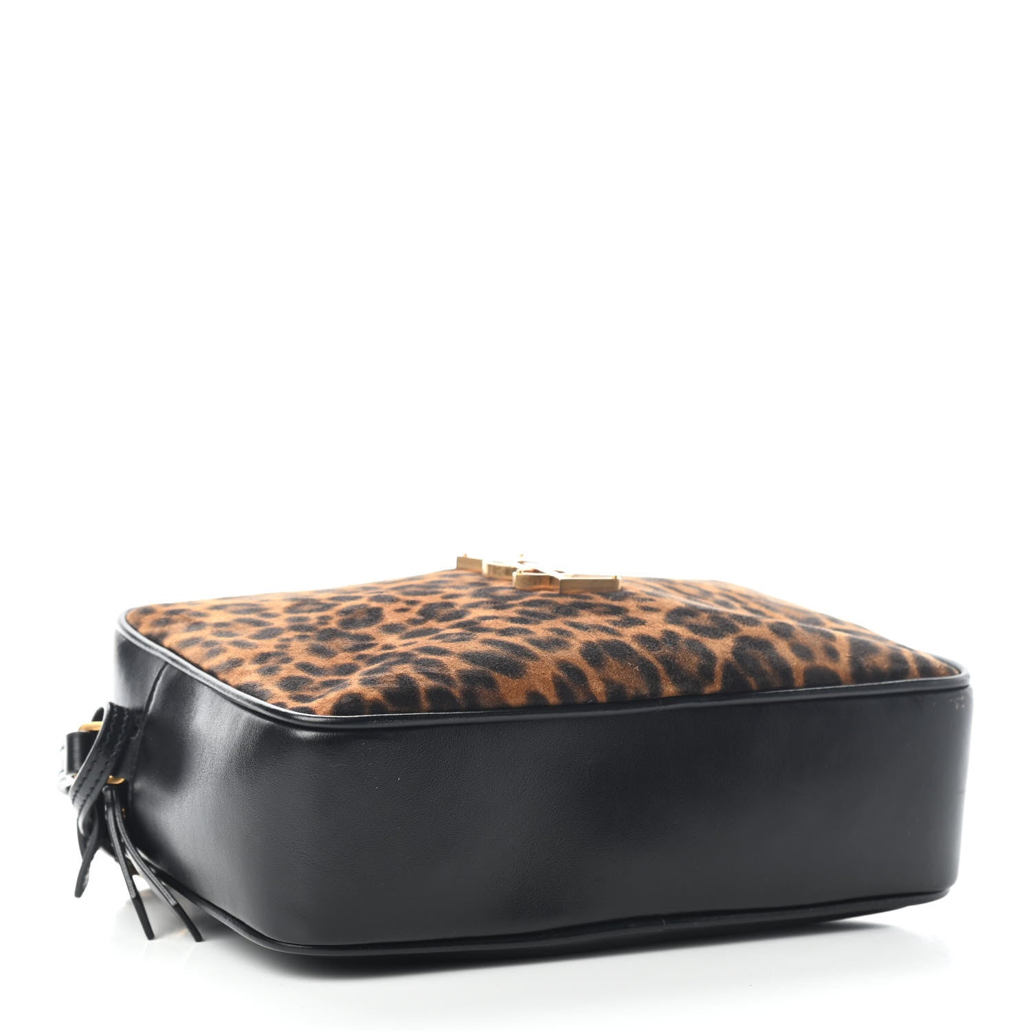 Saint Laurent Calfskin Leopard Print Monogram Lou Camera Bag Black 4 of 8