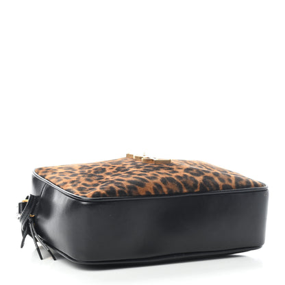 Saint Laurent Calfskin Leopard Print Monogram Lou Camera Bag Black 4 of 8