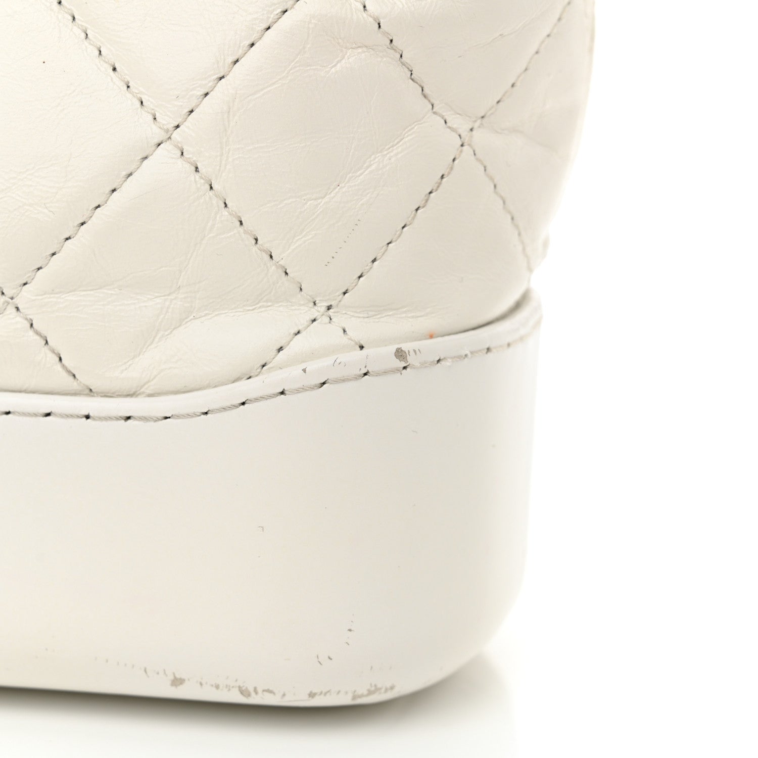 Chanel Aged Calfskin Quilted Small Gabrielle Hobo White 13 of 15
