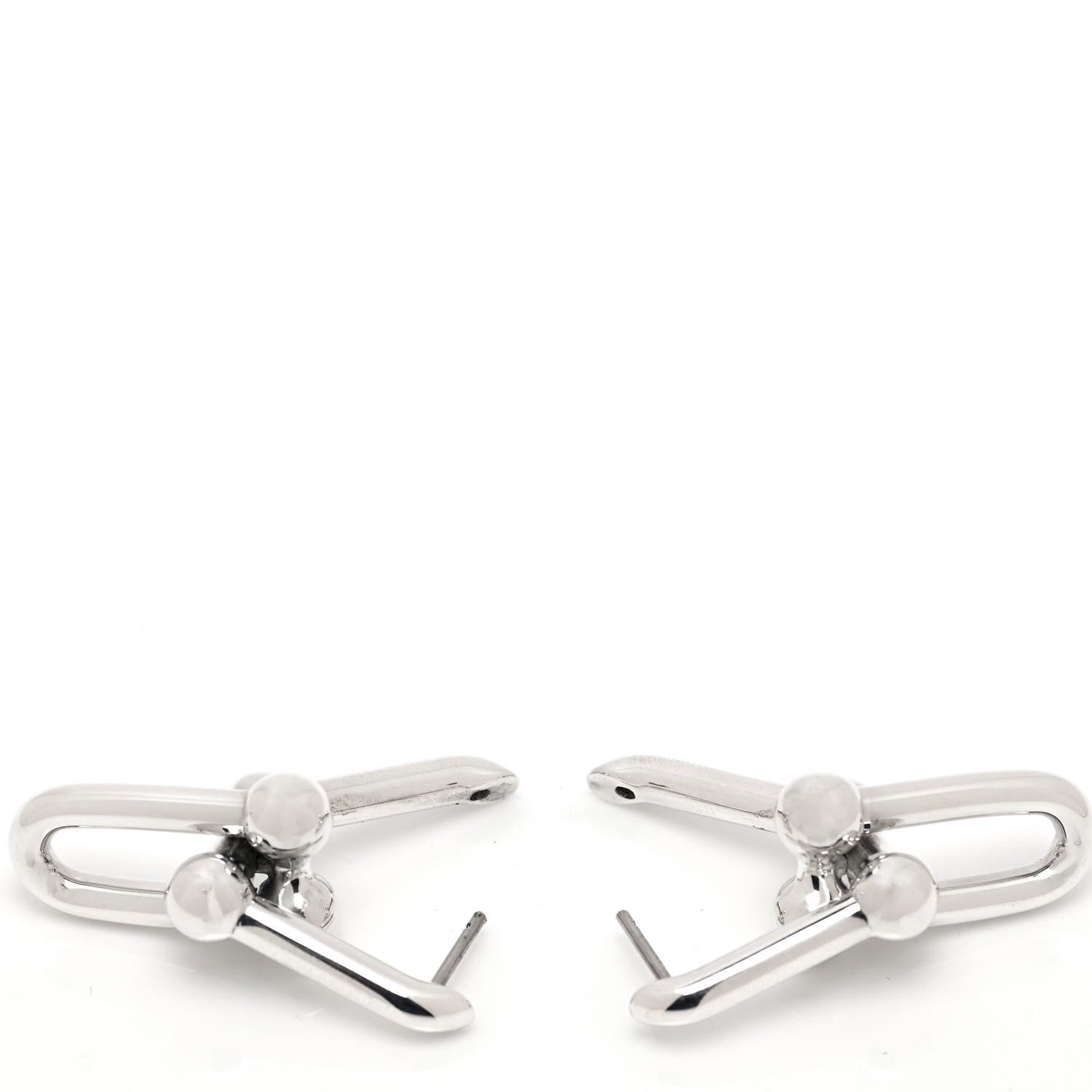 Tiffany Sterling Silver Large HardWear Link Earrings 3 of 4
