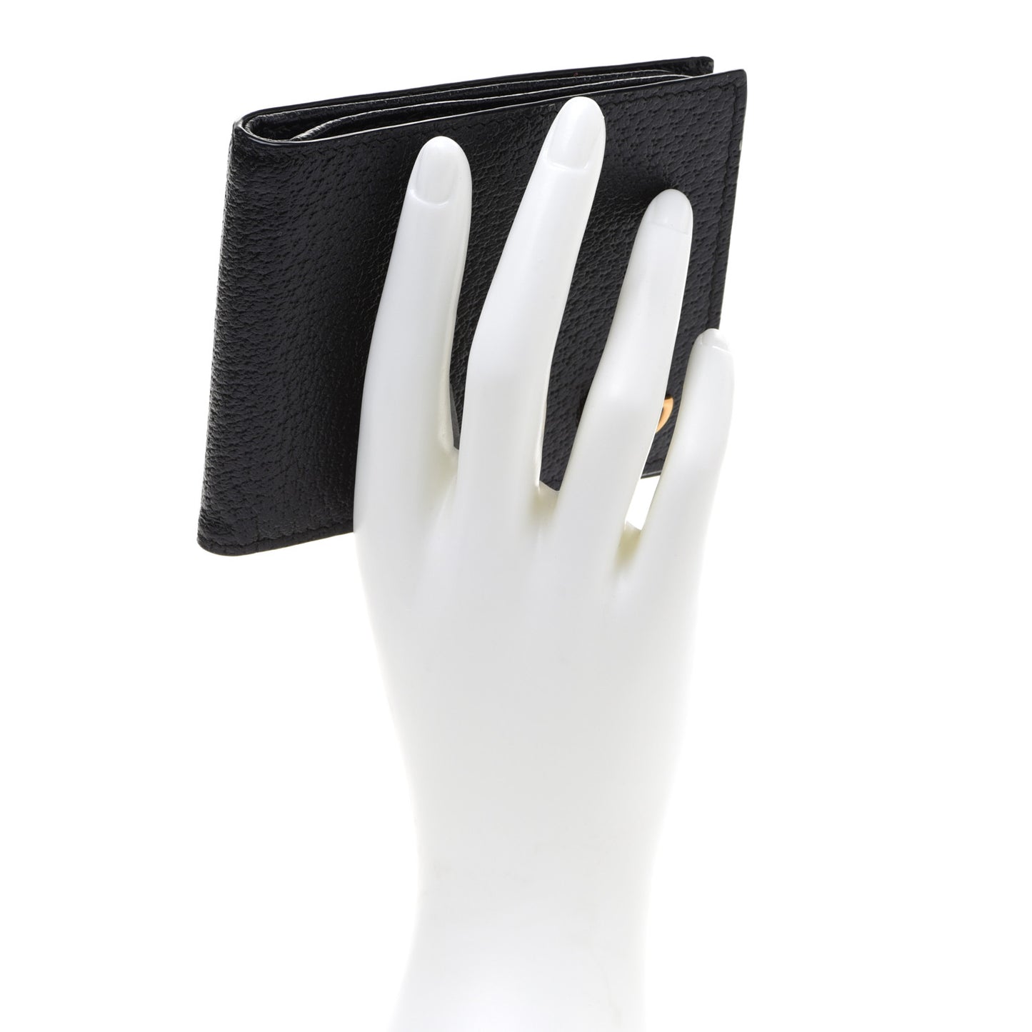 Calfskin Boar Effect GG Marmont Bi-Fold Wallet Black