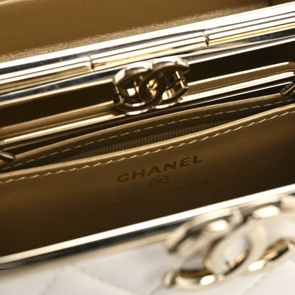 Chanel Lambskin Quilted Small Box With Chain White 6 of 16