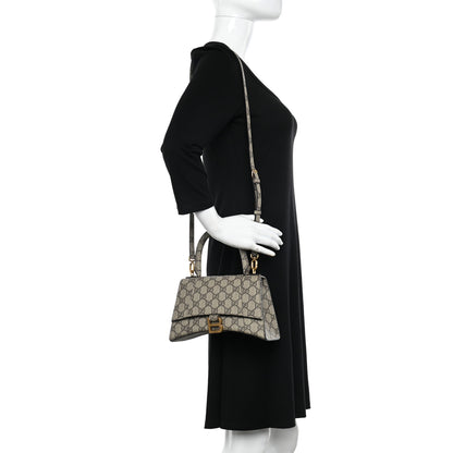 Balenciaga X GUCCI GG Supreme Monogram Small Hourglass Top Handle Bag Beige Ebony 2 of 11