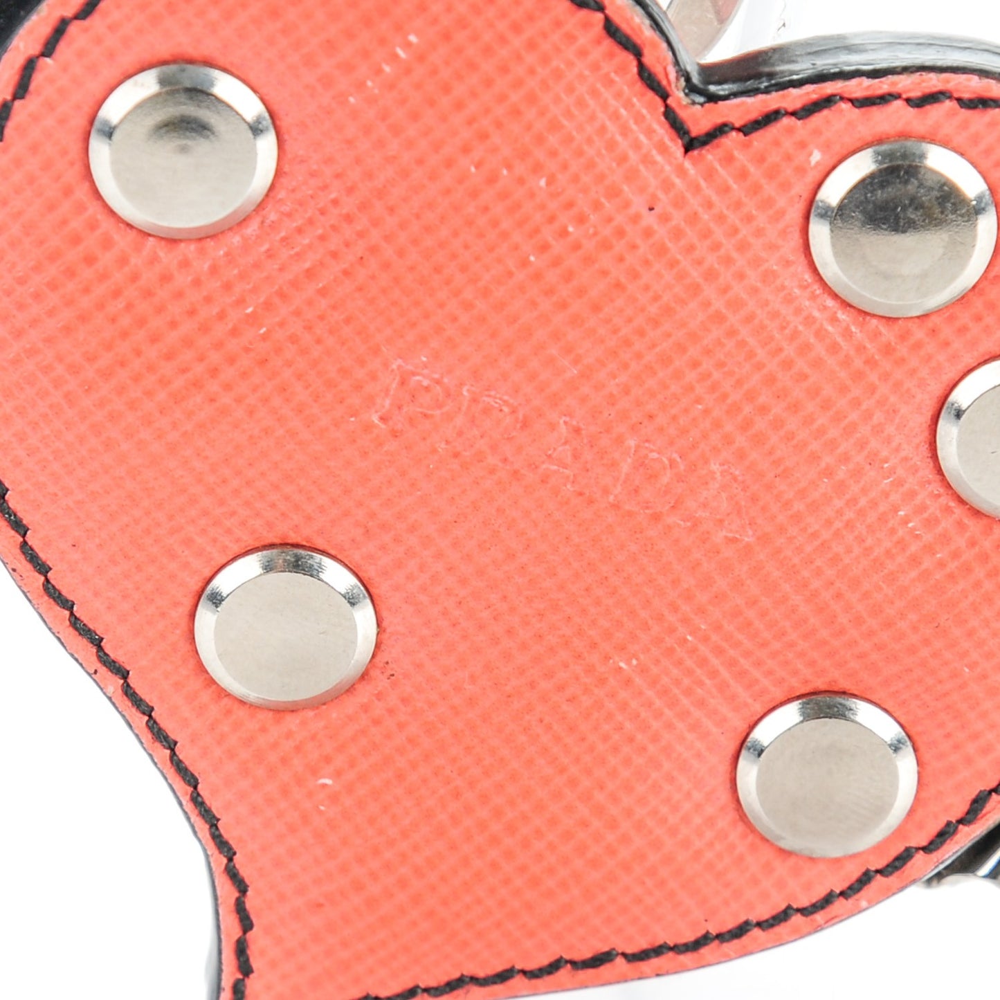 Saffiano Trick Heart Keychain Charm