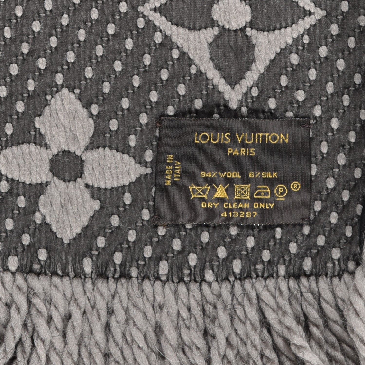 Louis Vuitton Wool Silk Logomania Scarf Verone 4 of 4