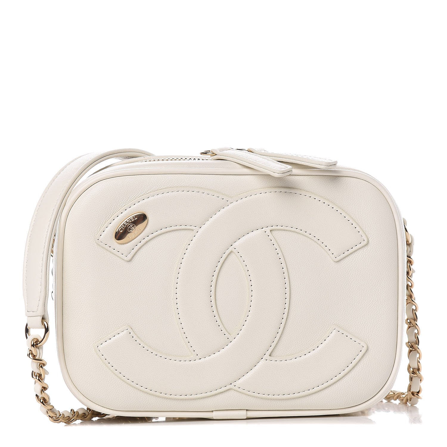 Chanel Lambskin CC Mania Camera Case White 1 of 12