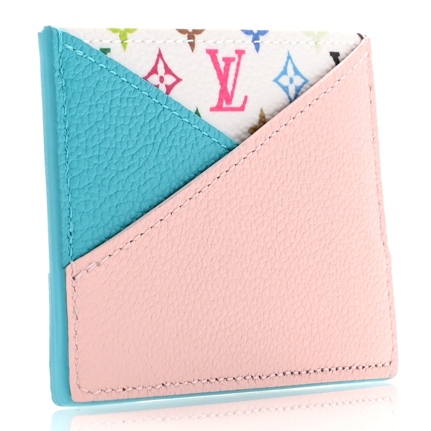 Louis Vuitton LV X TM Monogram Multicolor Criss-Cross Card Holder Kabira Blue Rose 3 of 6