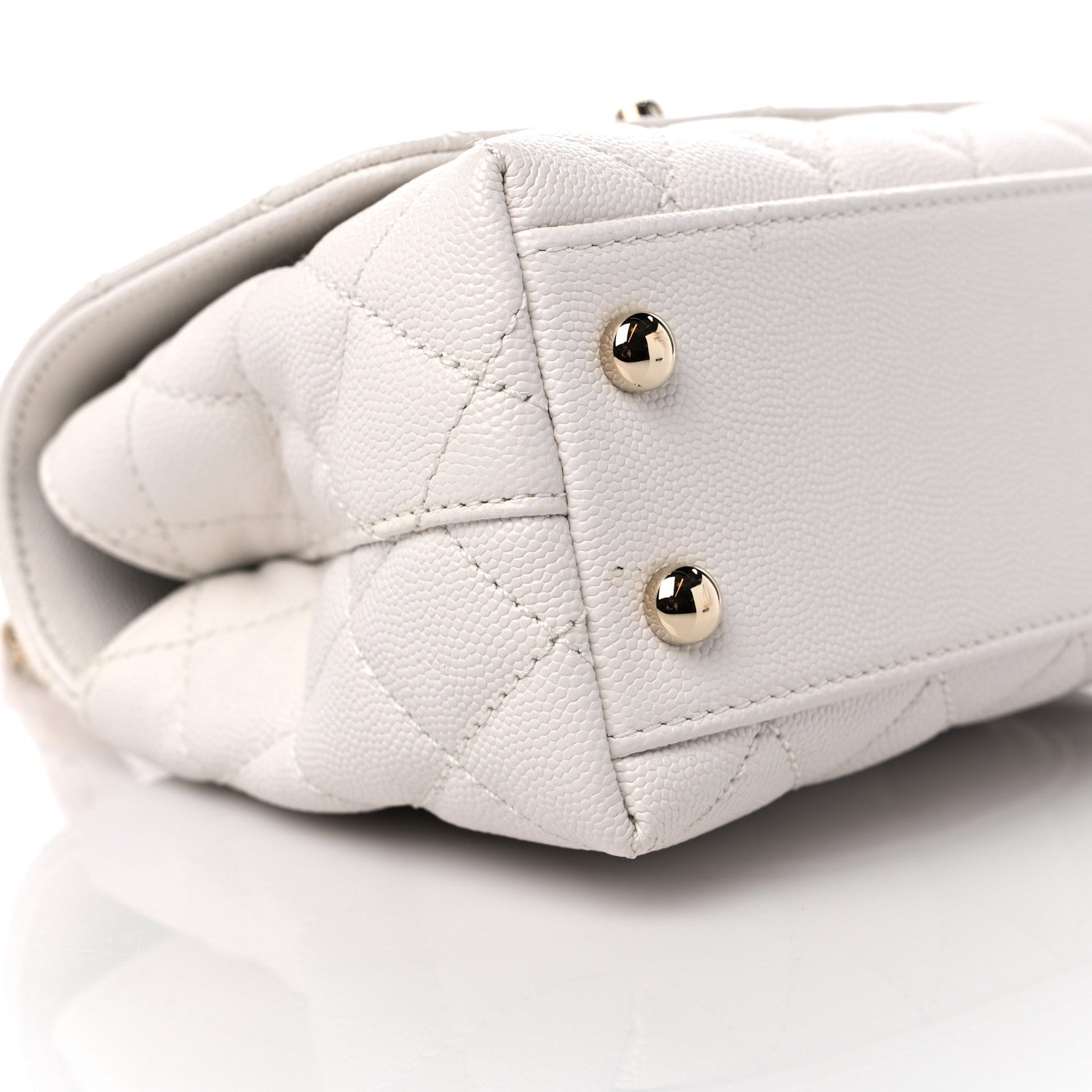 Chanel Caviar Quilted Extra Mini Coco Handle Flap White 8 of 10
