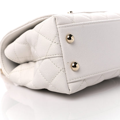 Chanel Caviar Quilted Extra Mini Coco Handle Flap White 8 of 10