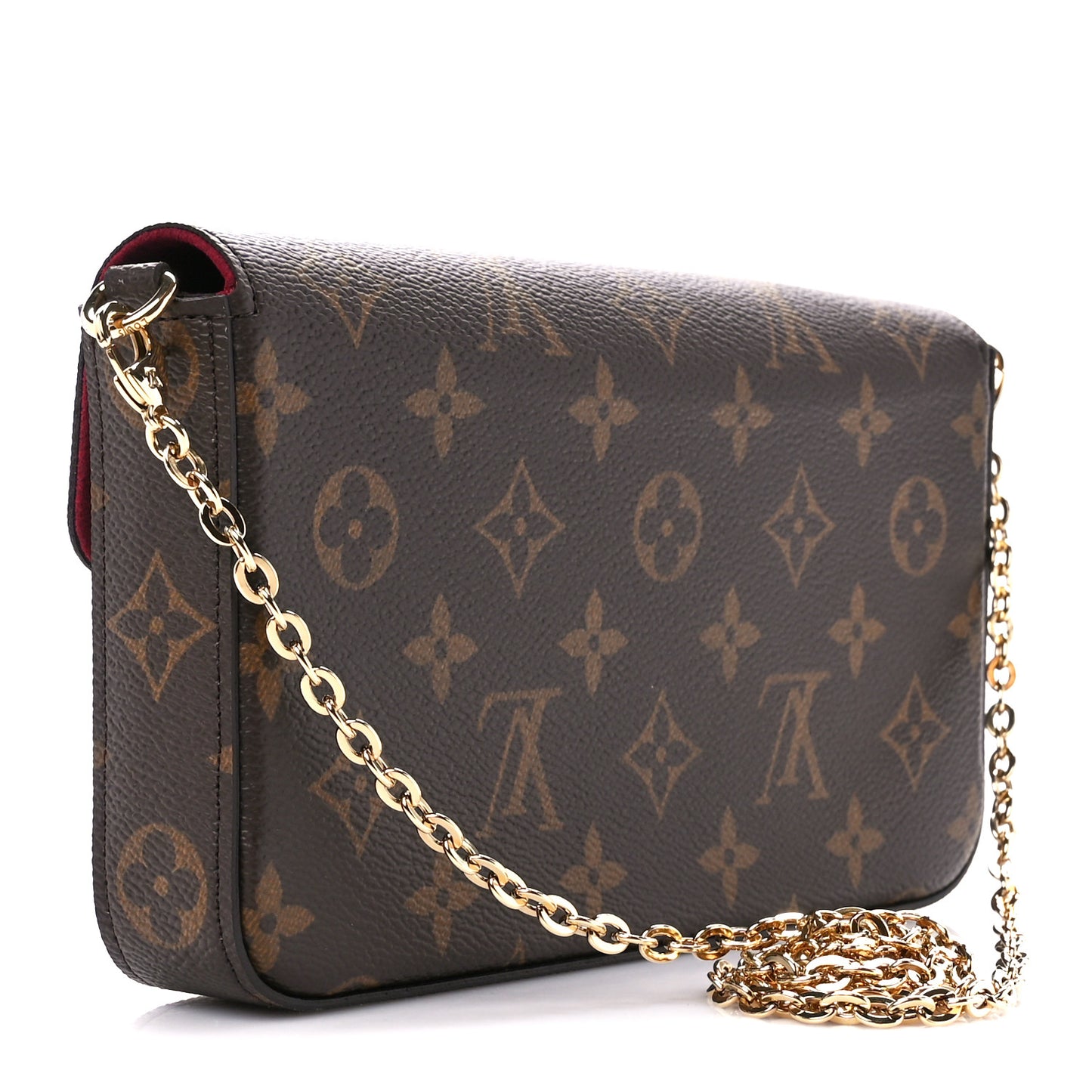 Monogram Pochette Felicie Chain Wallet Fuchsia