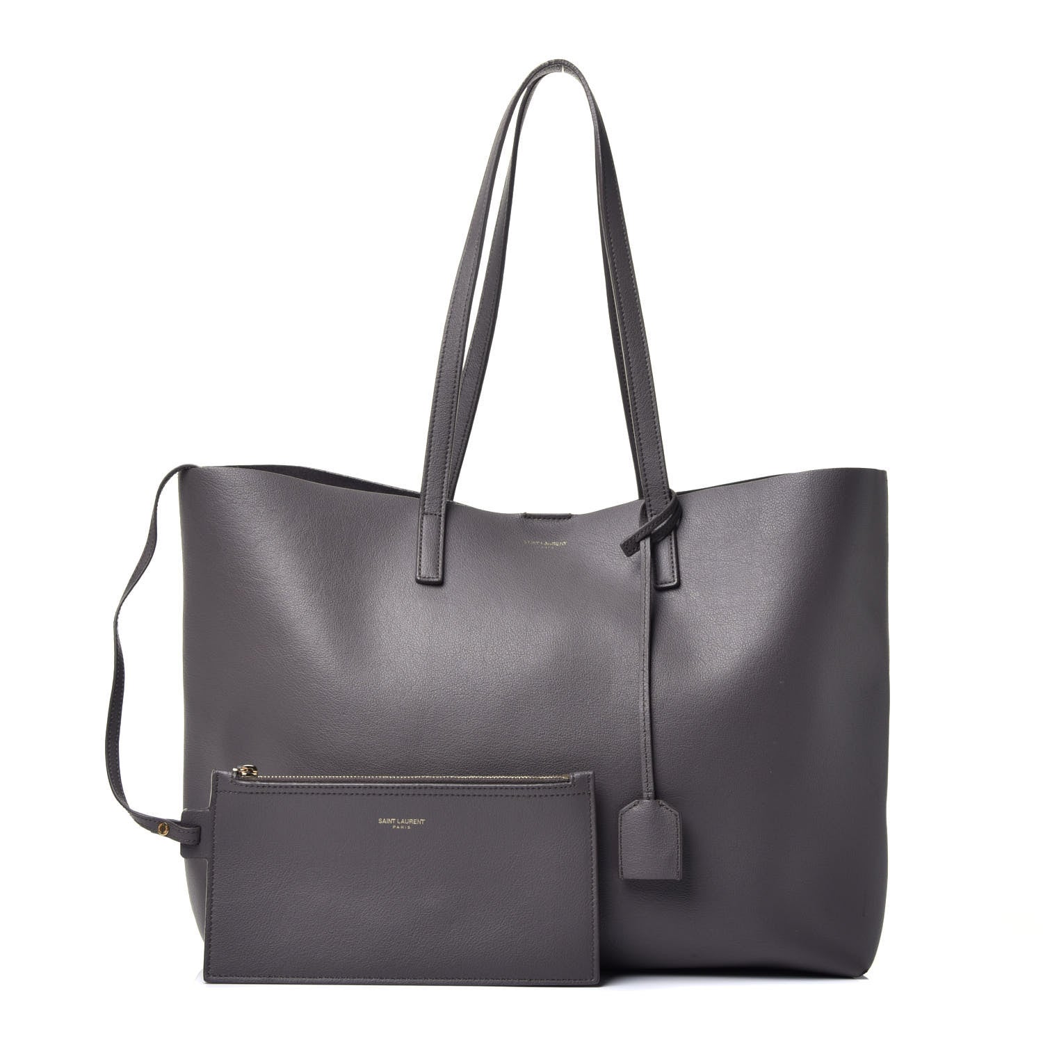Saint Laurent Calfskin Large Shopping Tote Fog 1 of 9