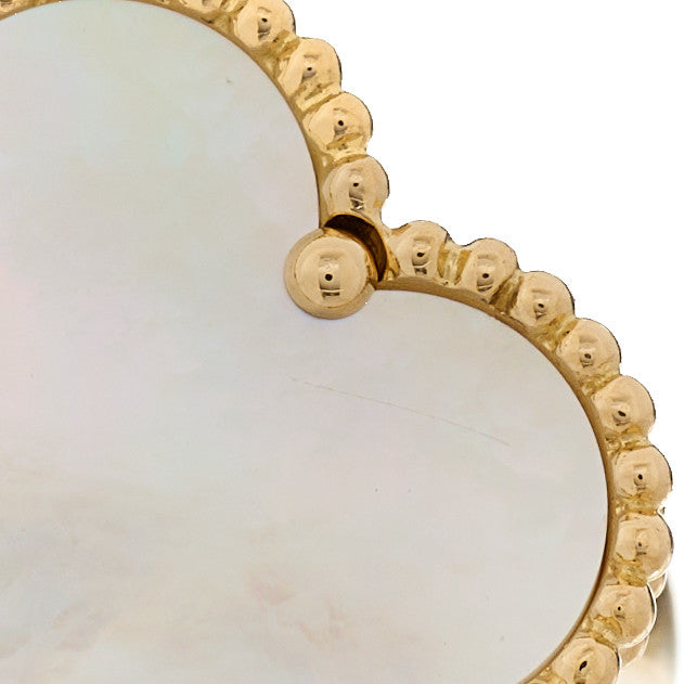 Van Cleef & Arpels 18K Yellow Gold Mother of Pearl Magic Alhambra Ring 52 6 3 of 6