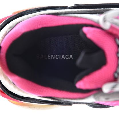 Balenciaga Fabric Mesh Womens Triple S Sneakers 37 Fluo Pink Grey White 8 of 12