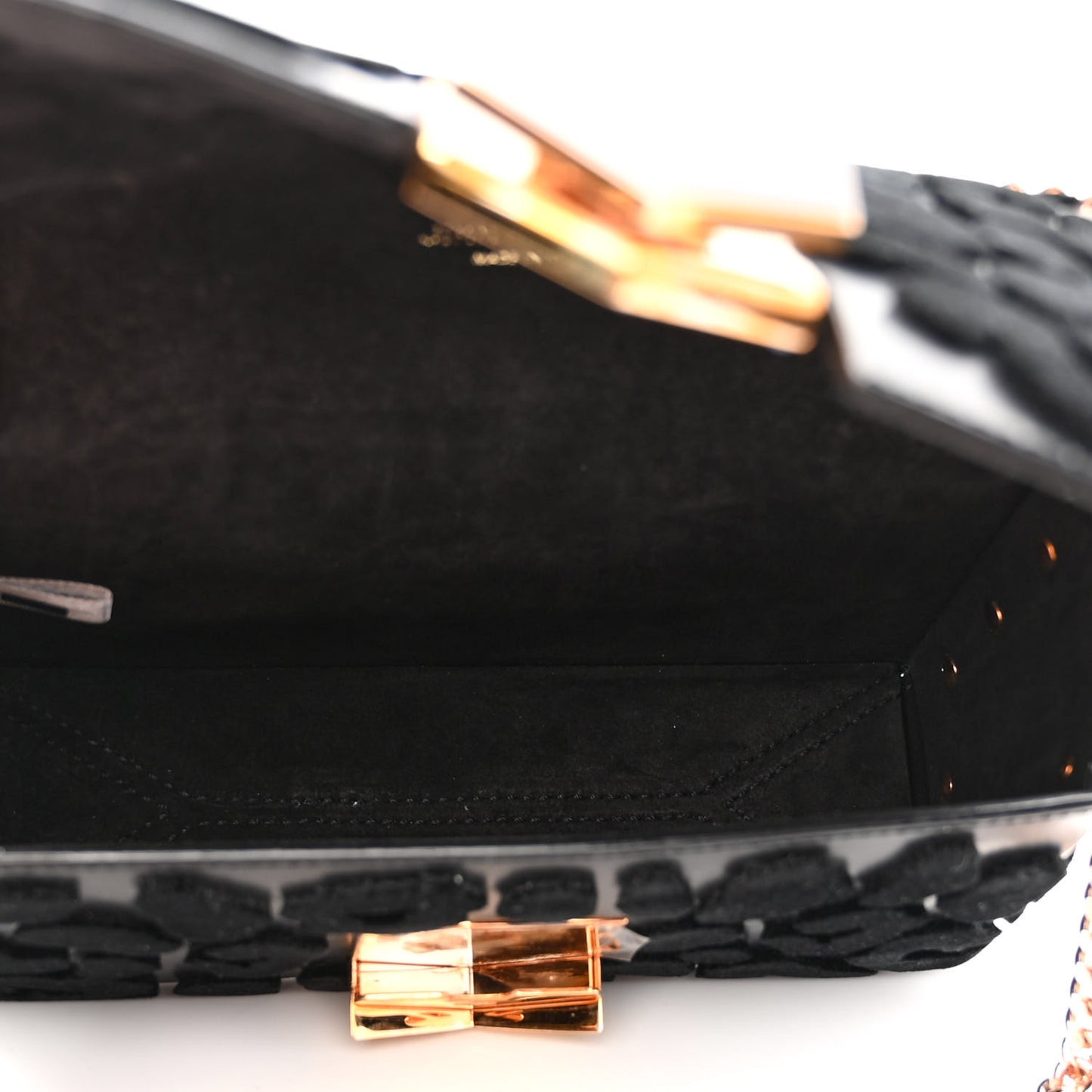 Calfskin Leopard Lockett Petite Shoulder Bag Black