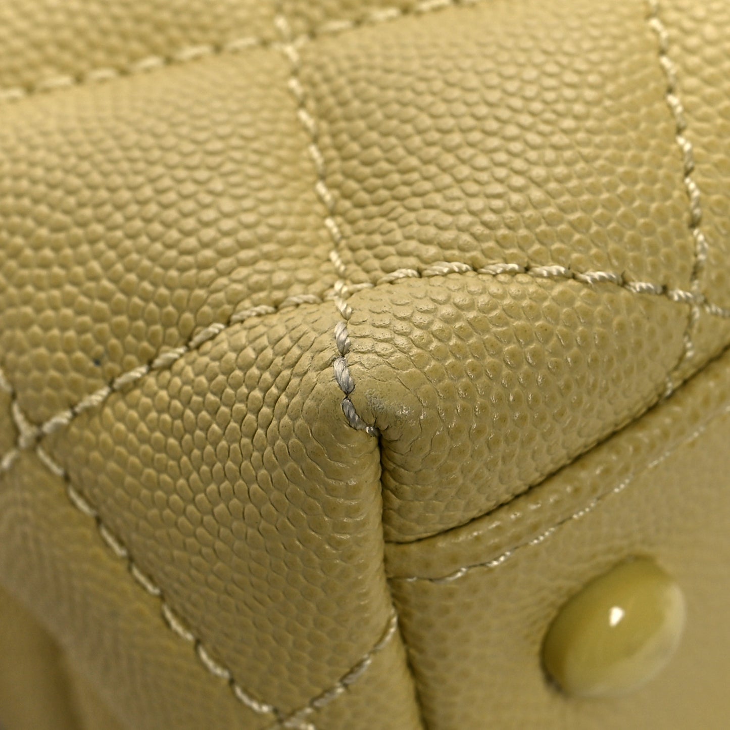 Caviar Quilted Incognito Extra Mini Coco Handle Flap Light Yellow