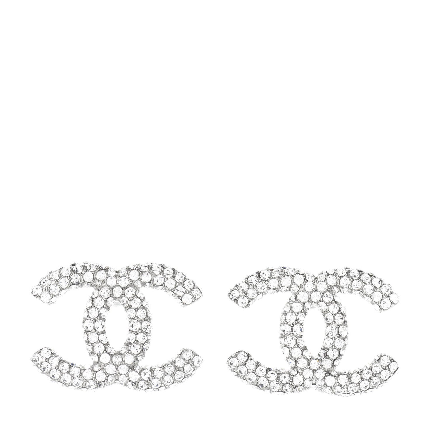 Crystal CC Earrings Silver