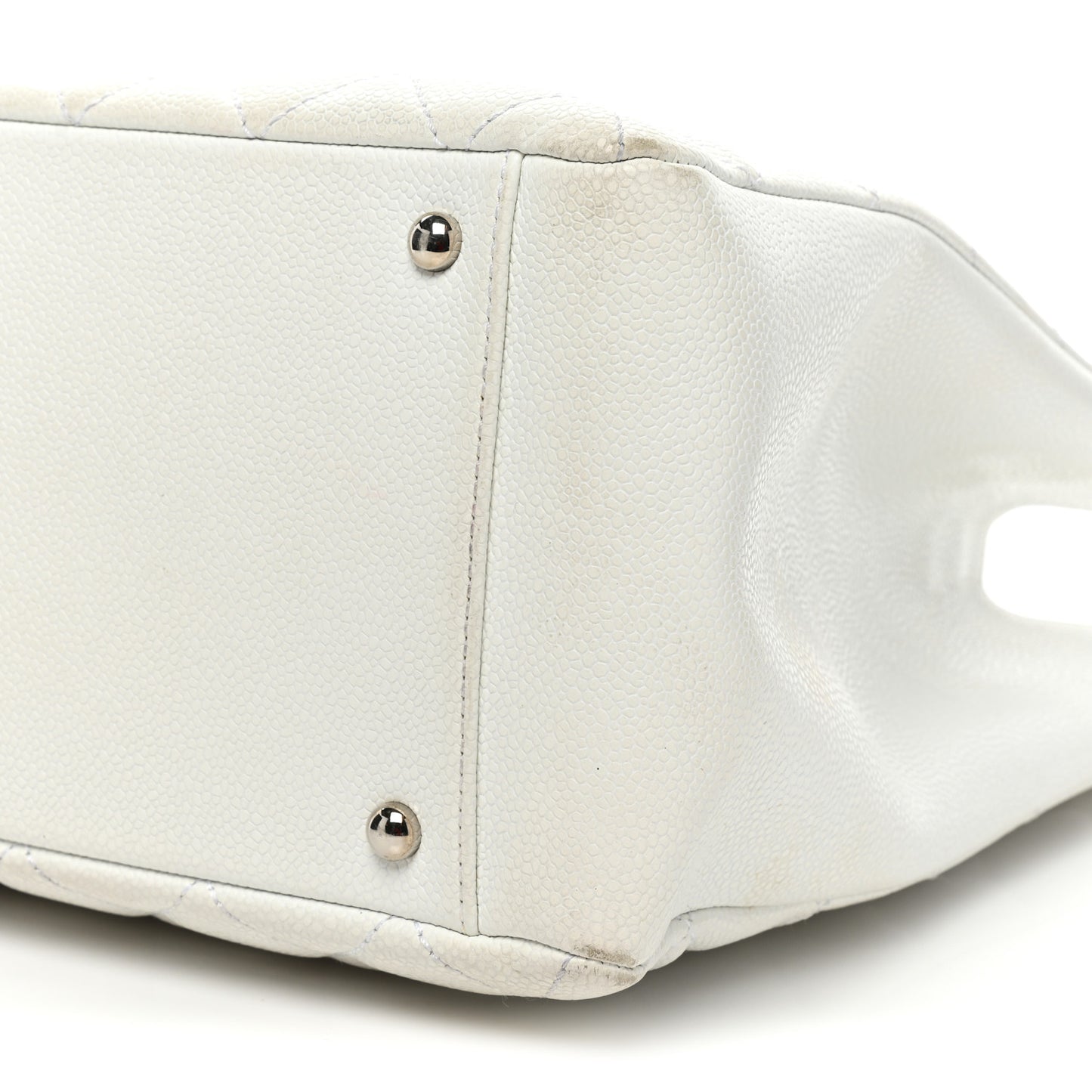 Caviar Quilted XL Grand Shopping Tote GST White