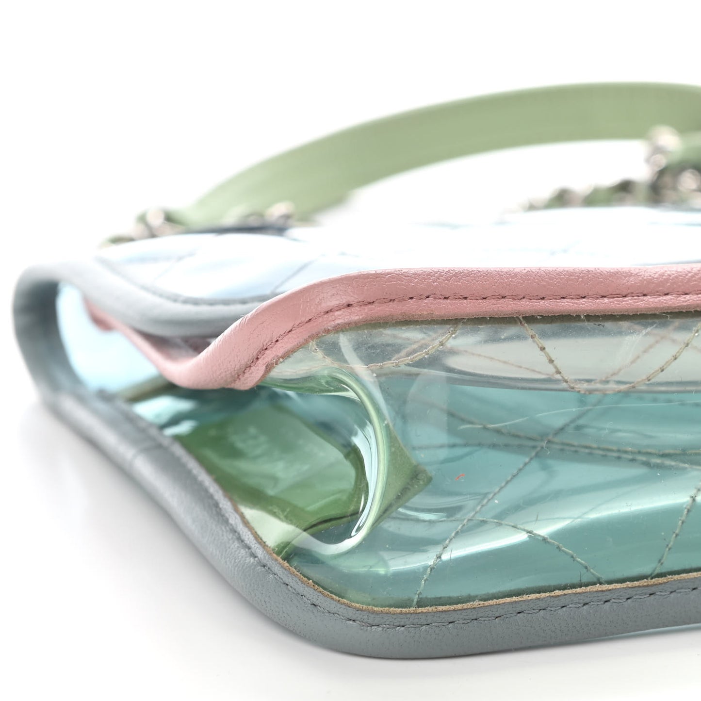 Lambskin PVC Quilted Medium Coco Splash Flap Blue Green