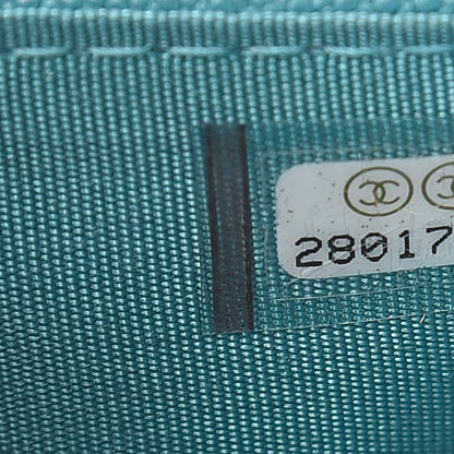 Chanel Caviar Quilted Boy Card Holder Wallet Turquoise 8 of 9