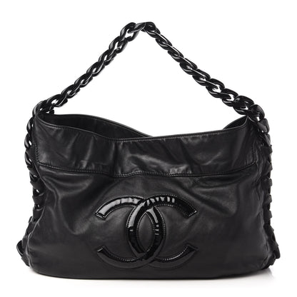 Chanel Calfskin Modern Chain Rhodoid Hobo Black 1 of 11