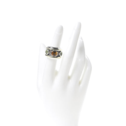 David Yurman Sterling Silver 14K Yellow Gold Citrine Peridot 17mm Renaissance Ring 52 6 2 of 8