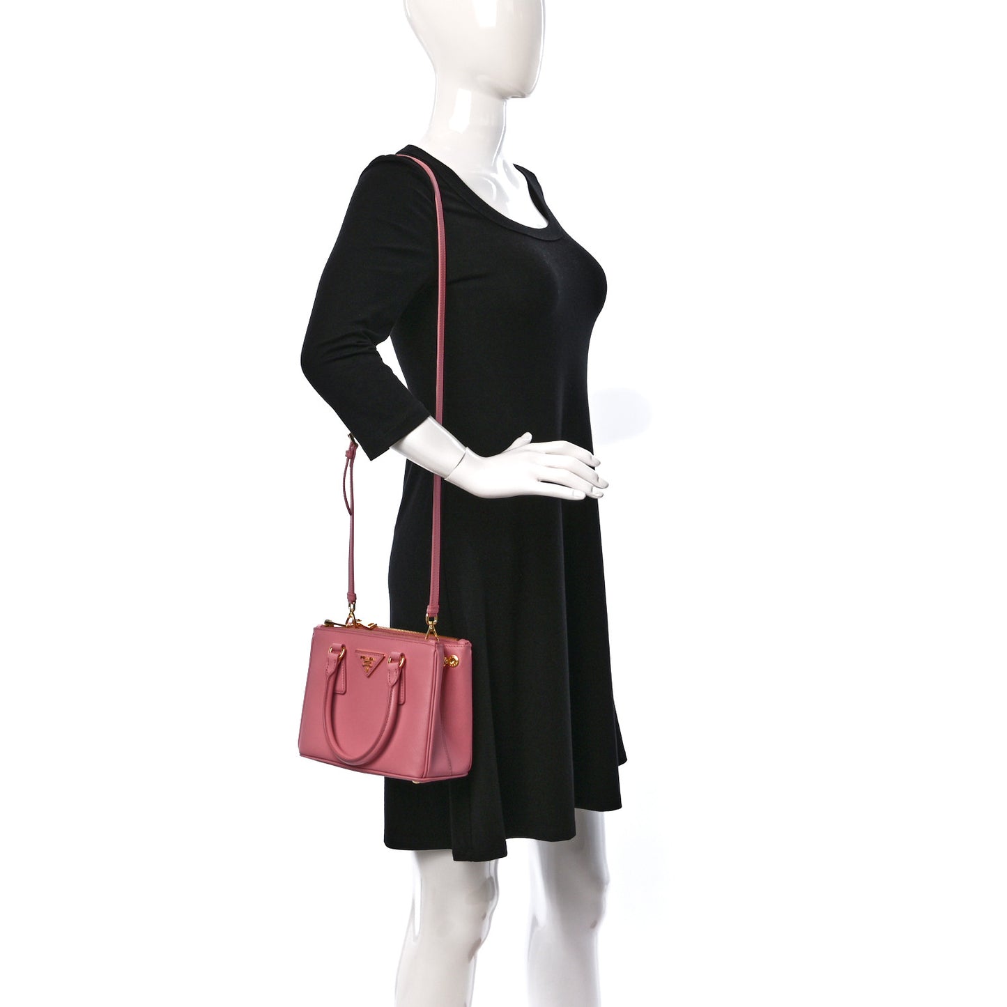 Saffiano Mini Galleria Double Zip Tote Petalo