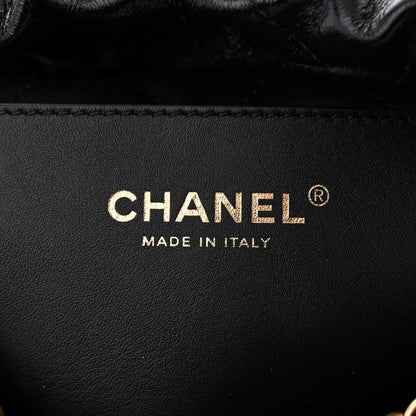 Chanel Shiny Crumpled Calfskin Quilted Pearl Mini Chanel 22 Black 6 of 11