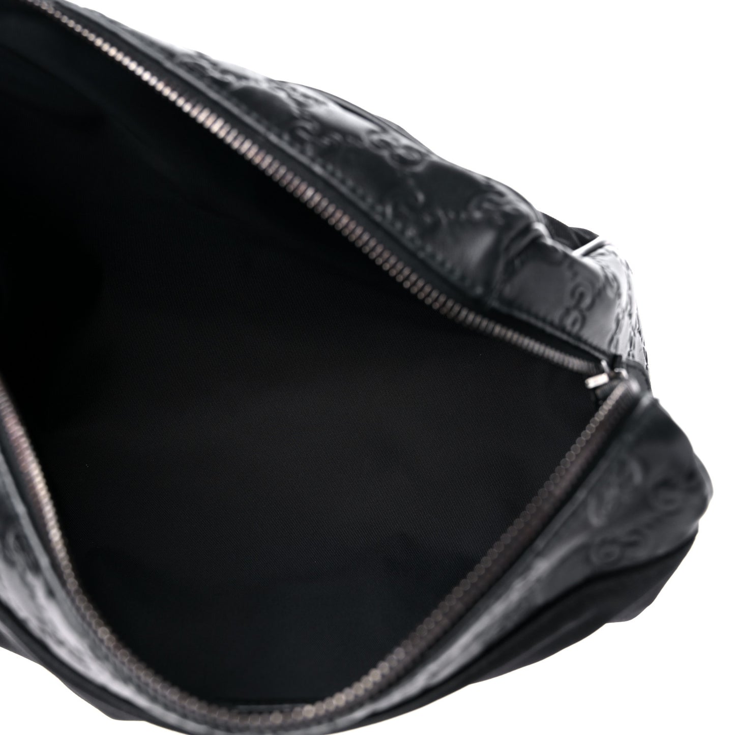 Nylon Guccissima Zip Top Pouch Black
