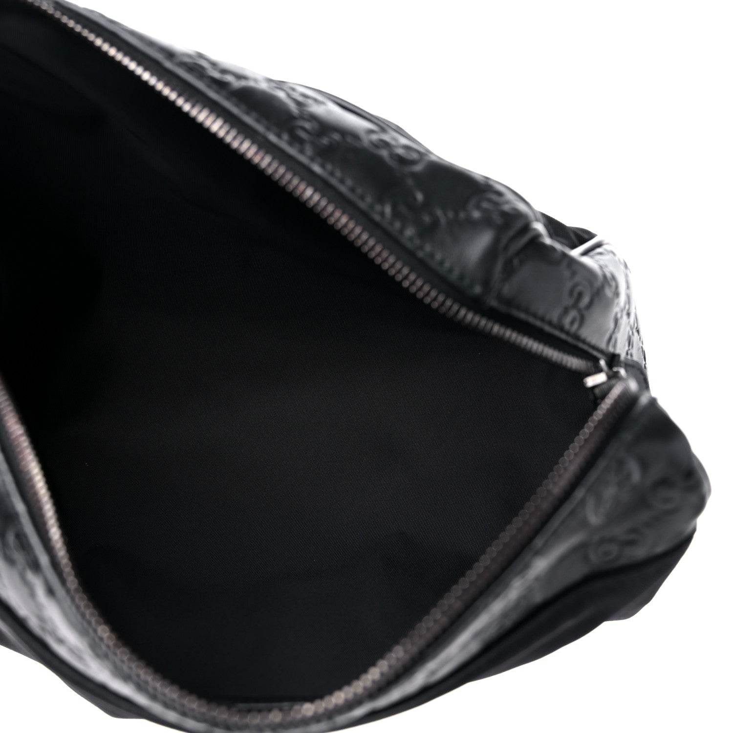 Gucci Nylon Guccissima Zip Top Pouch Black 5 of 12
