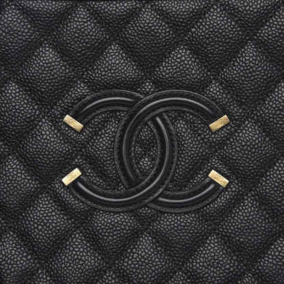 Chanel Caviar Quilted Large CC Filigree Vanity Case Navy 8 of 12