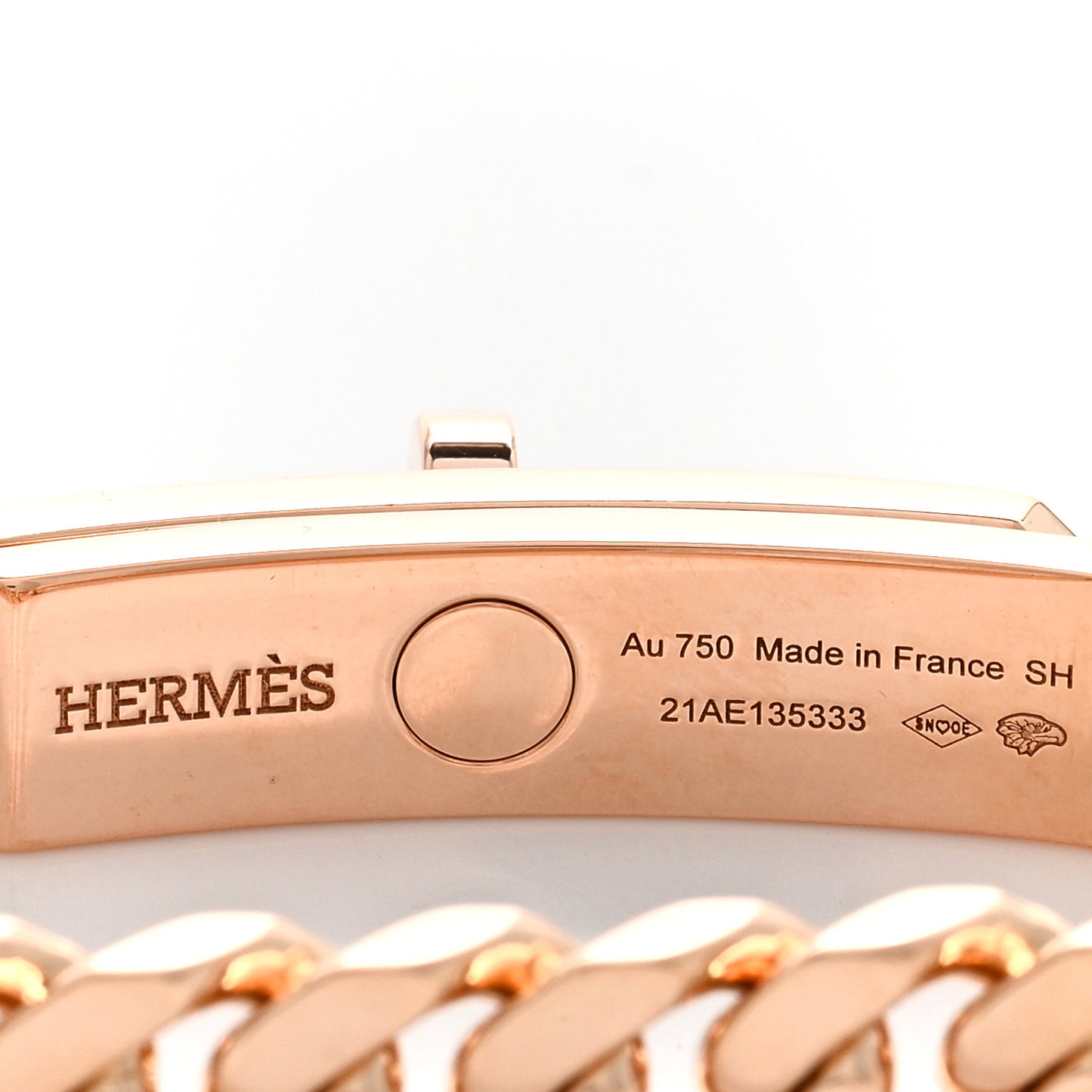 18K Rose Gold Diamond PM Kelly Gourmette Bracelet SH