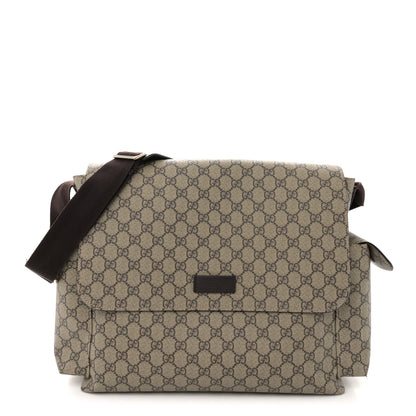 Gucci GG Plus Monogram Messenger Diaper Bag Dark Brown 1 of 12