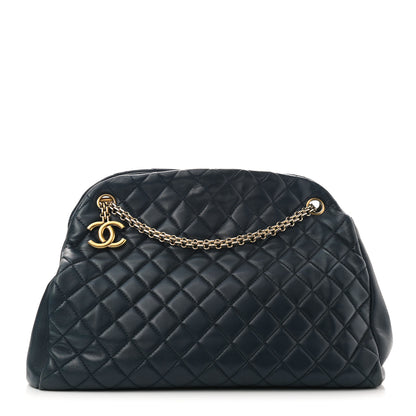 Chanel Calfskin Quilted Shoulder Bag Navy Blue 1 of 11