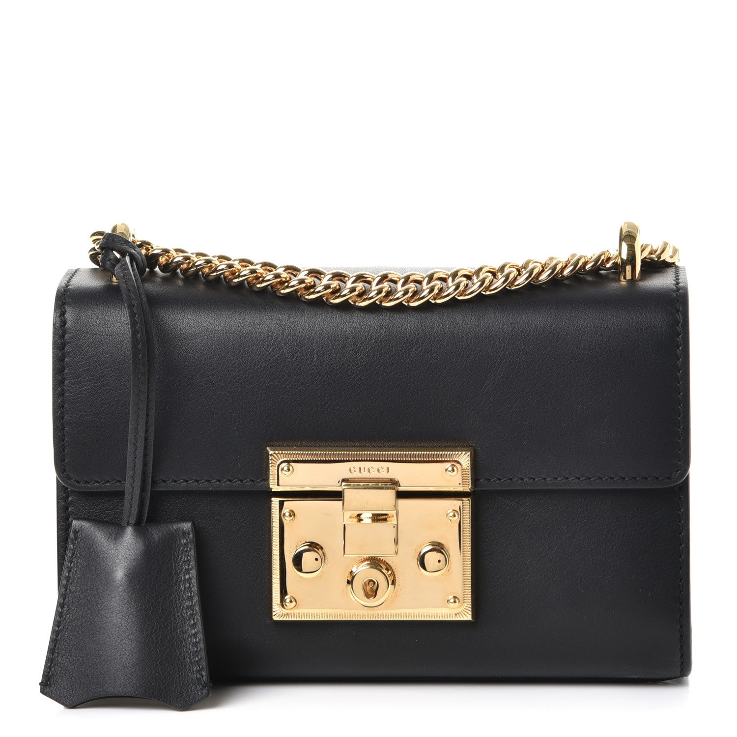 Gucci Calfskin Small Padlock Shoulder Bag Black 1 of 8