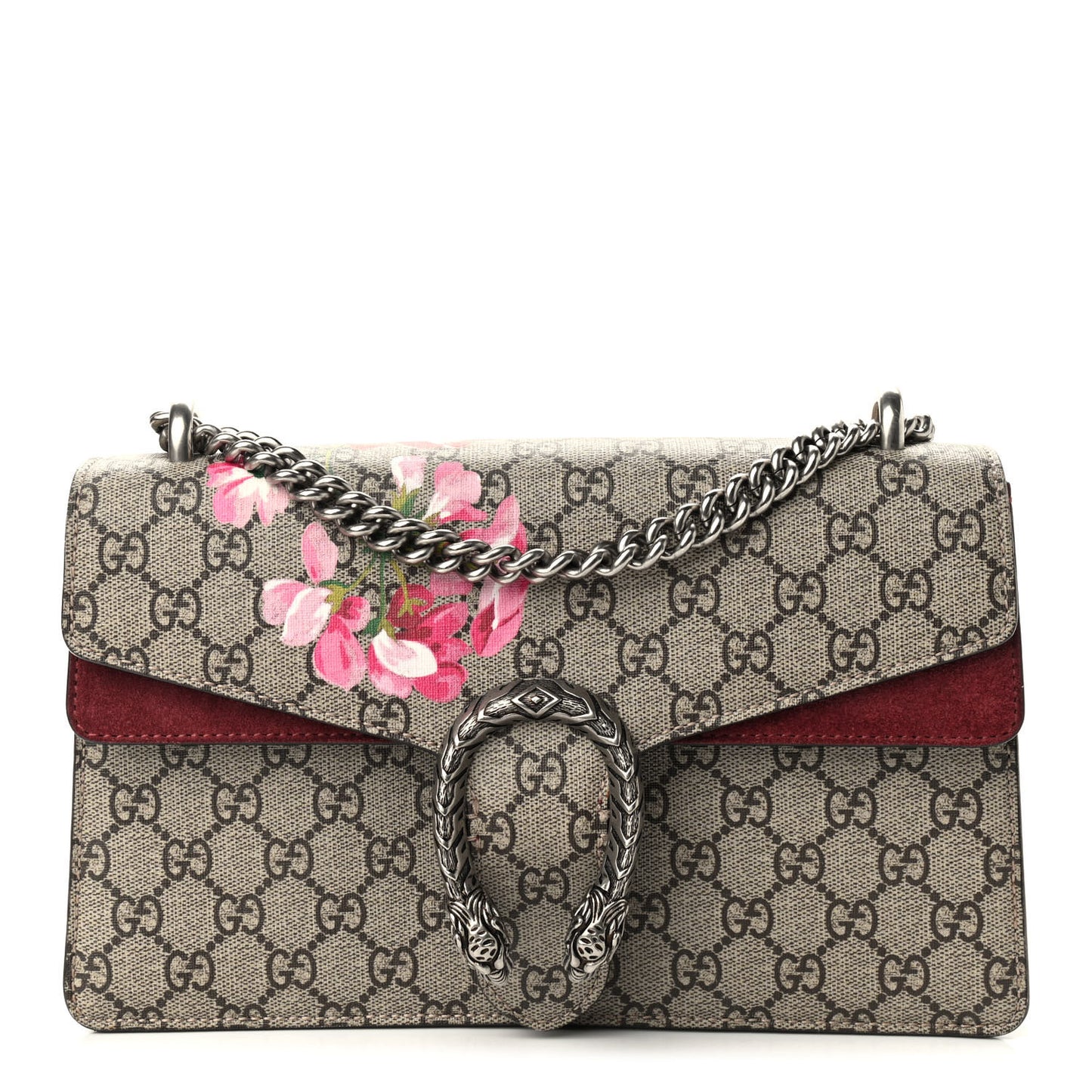 GG Supreme Monogram Blooms Small Dionysus Shoulder Bag Beige Multicolor Dry Rose