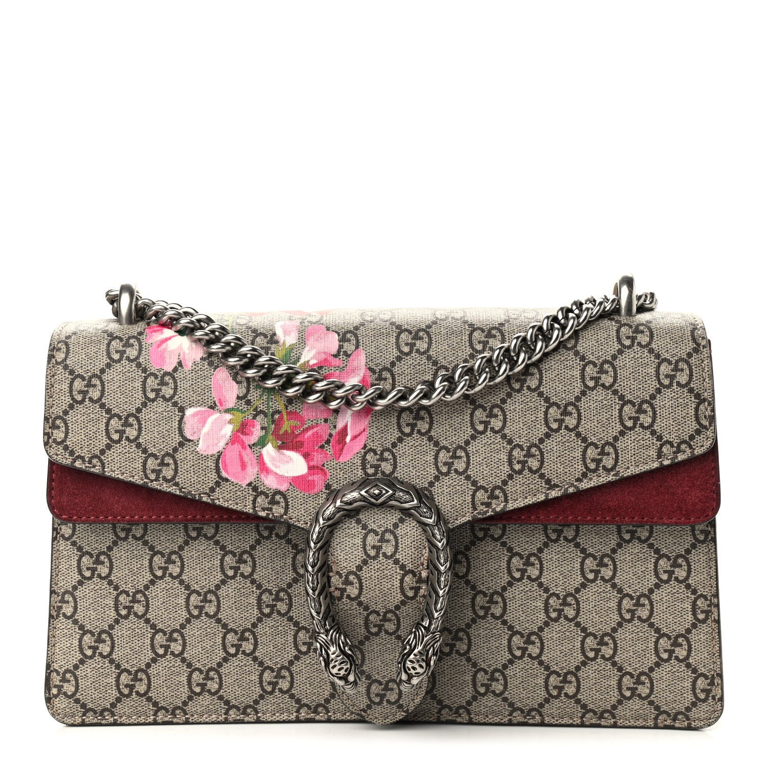 Gucci GG Supreme Monogram Blooms Small Dionysus Shoulder Bag Beige Multicolor Dry Rose 1 of 9