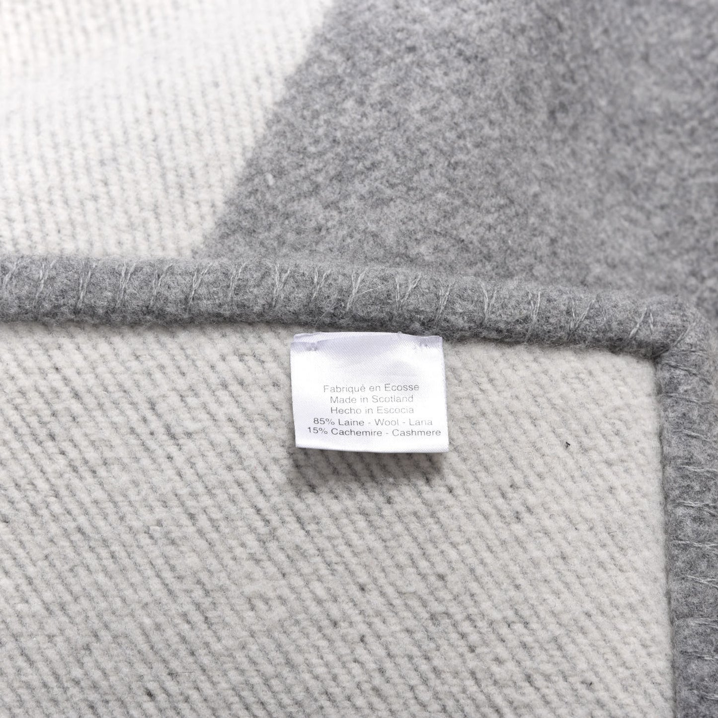 Wool Cashmere Avoine Blanket Craie Gris