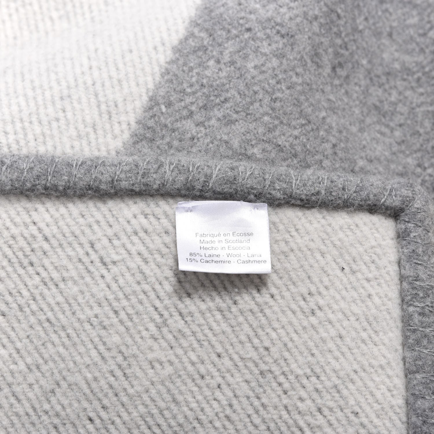 Hermes Wool Cashmere Avoine Blanket Craie Gris 3 of 4